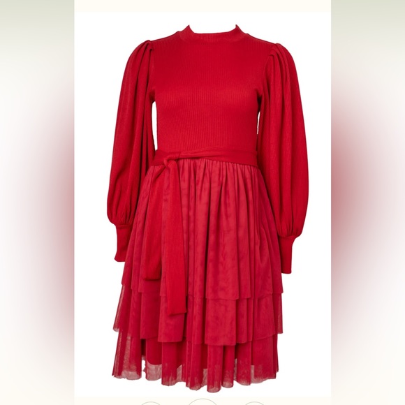 Ivy City Co Red Short Cosette Christmas Holiday Dress NWT XL - Picture 4 of 9